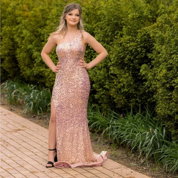 pure couture homecoming dresses Lace-Up Short Pink Homecoming Dress with Rosettes– PromGirl main image 1